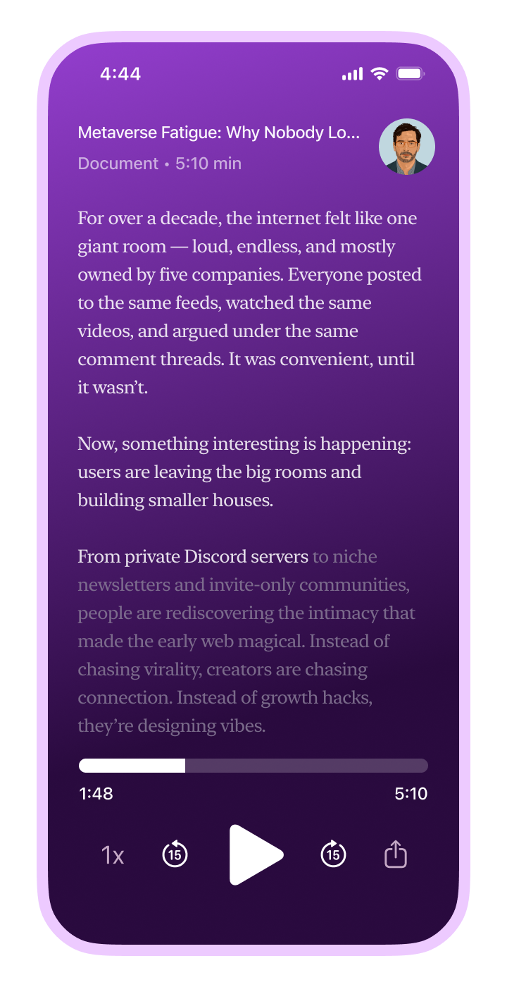 Wordcast audio playback